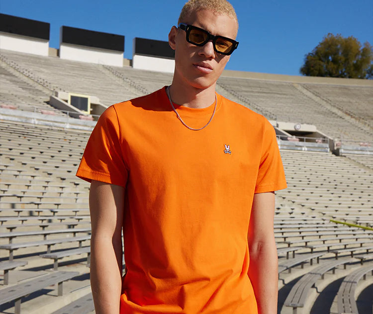 Orange t clearance shirt fashion