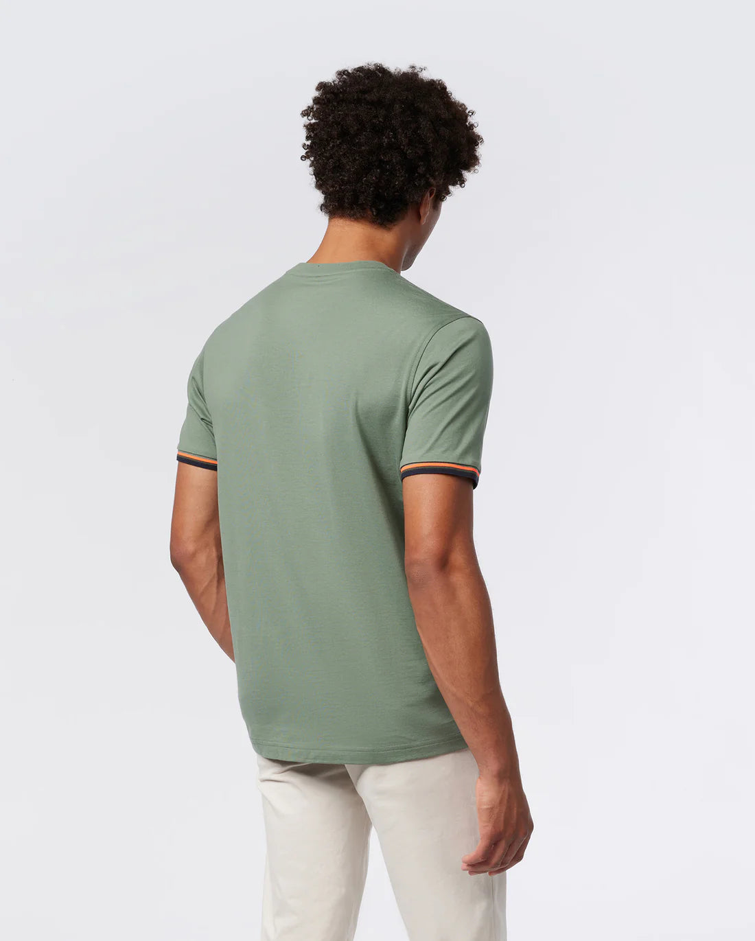 White Short Sleeve Valley Mock Neck Tee