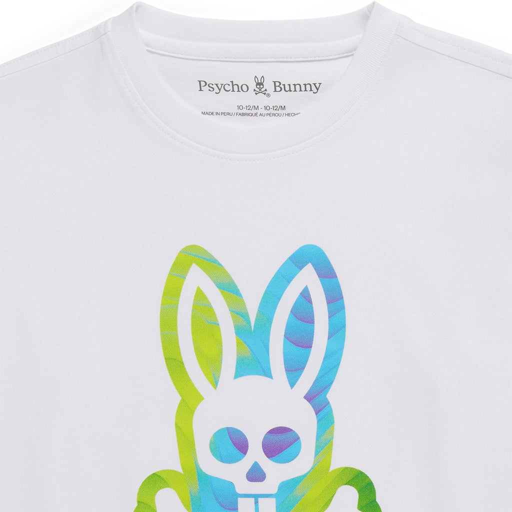 Psycho Bunny Kids Montgomery Back Graphic Tee - B0U947Y1PC 100 White / XS/5-6